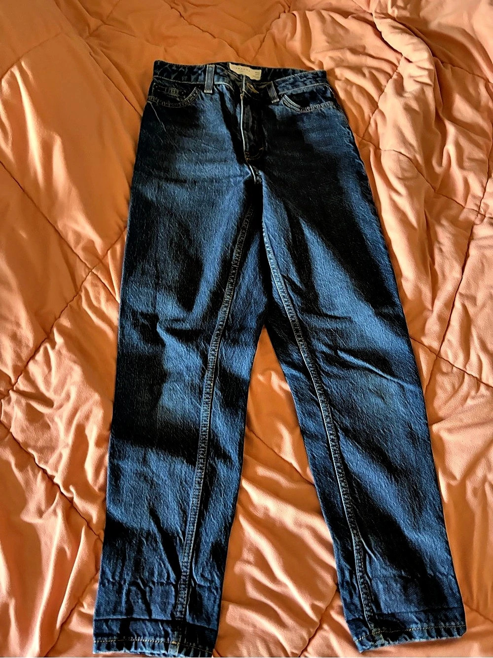 TOPSHOP MOM W25 L30 Dark Wash Straight Leg Jeans